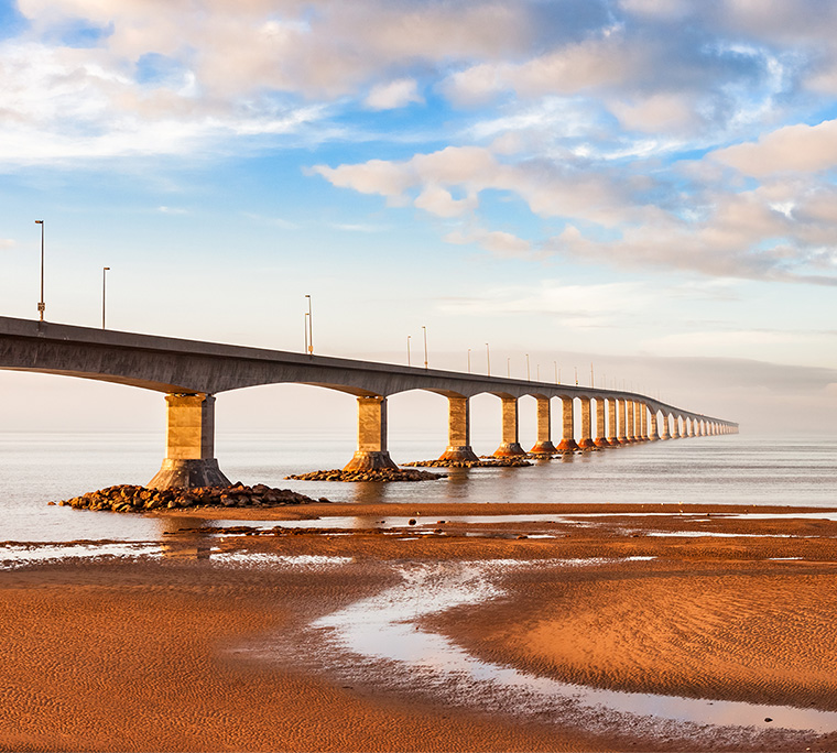 Landscape with Confederation Bridge Leading to Prince Edward Island Canada