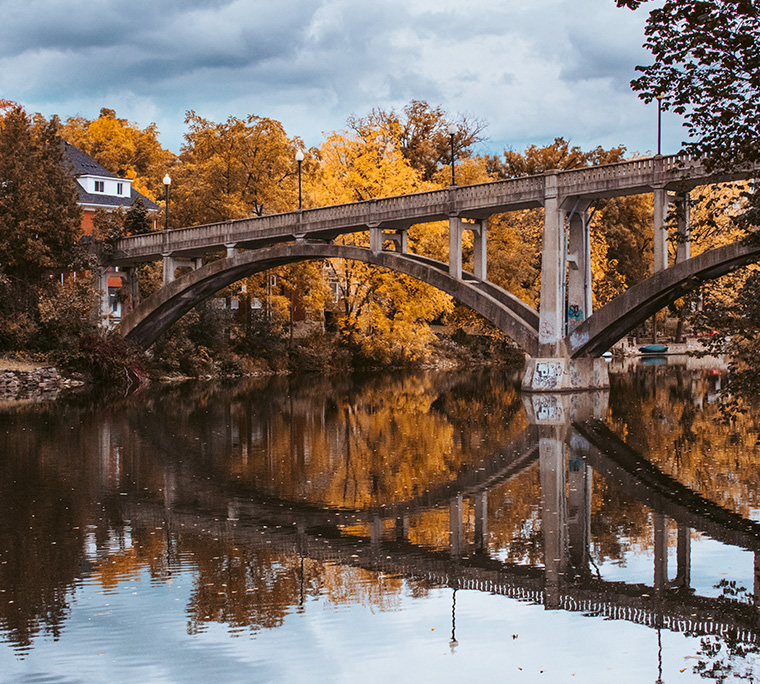Guelph, Guelph downtown, bridge, Canadian city