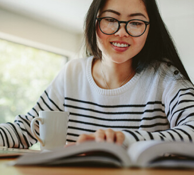Young woman studying