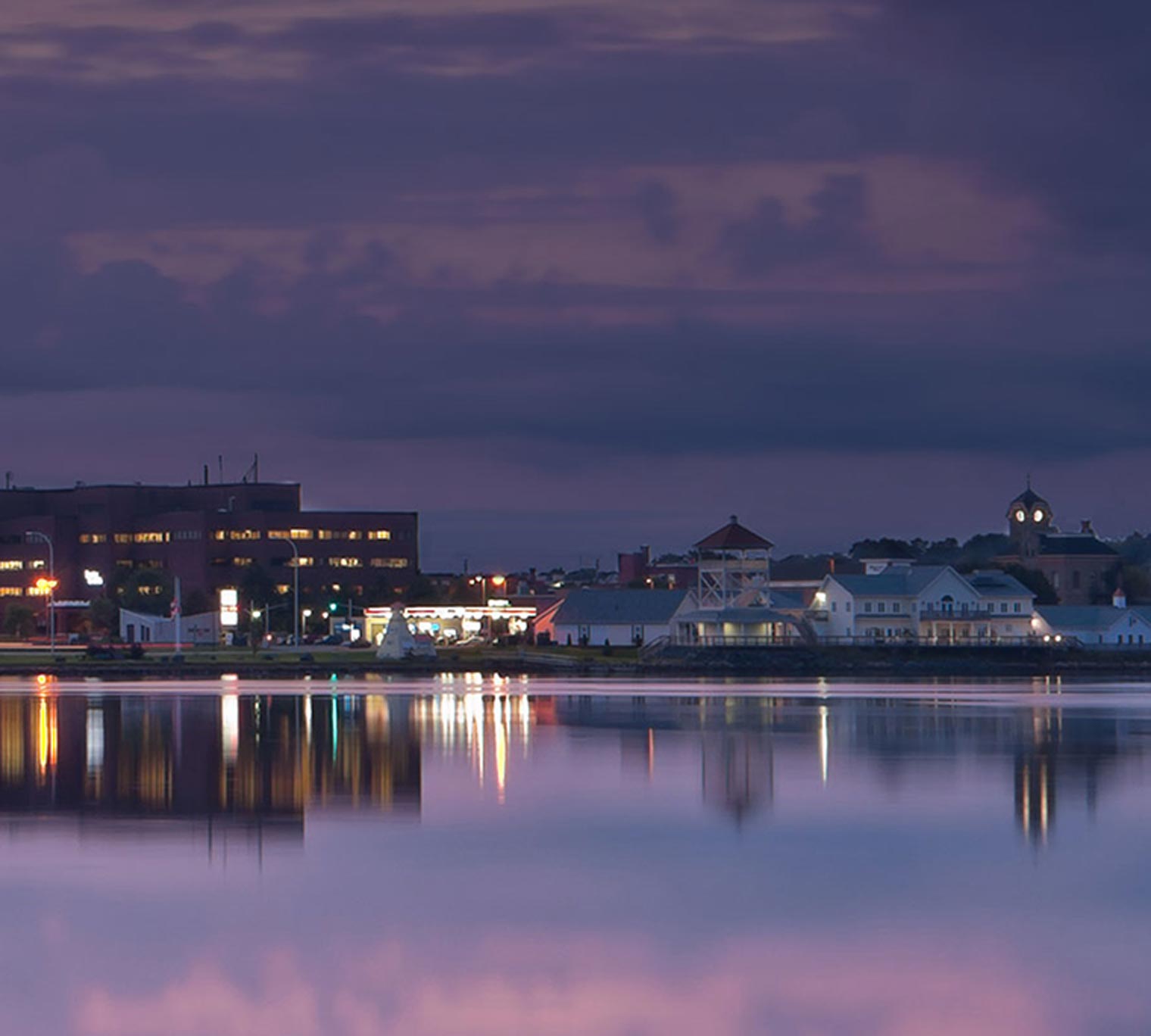 Sunrise at the waterfront in Bathurst, New Brunswick
