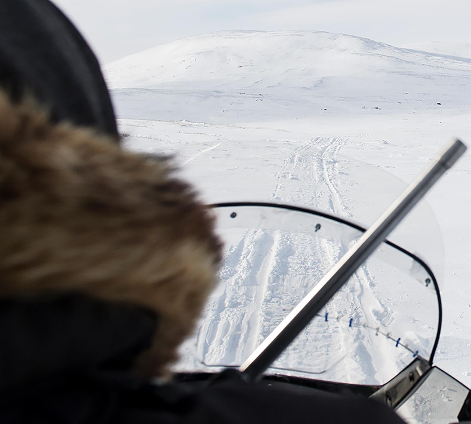 Inuit hunter in the tundra of Quebec. Kangiqsualujjuaq Arctic Region.