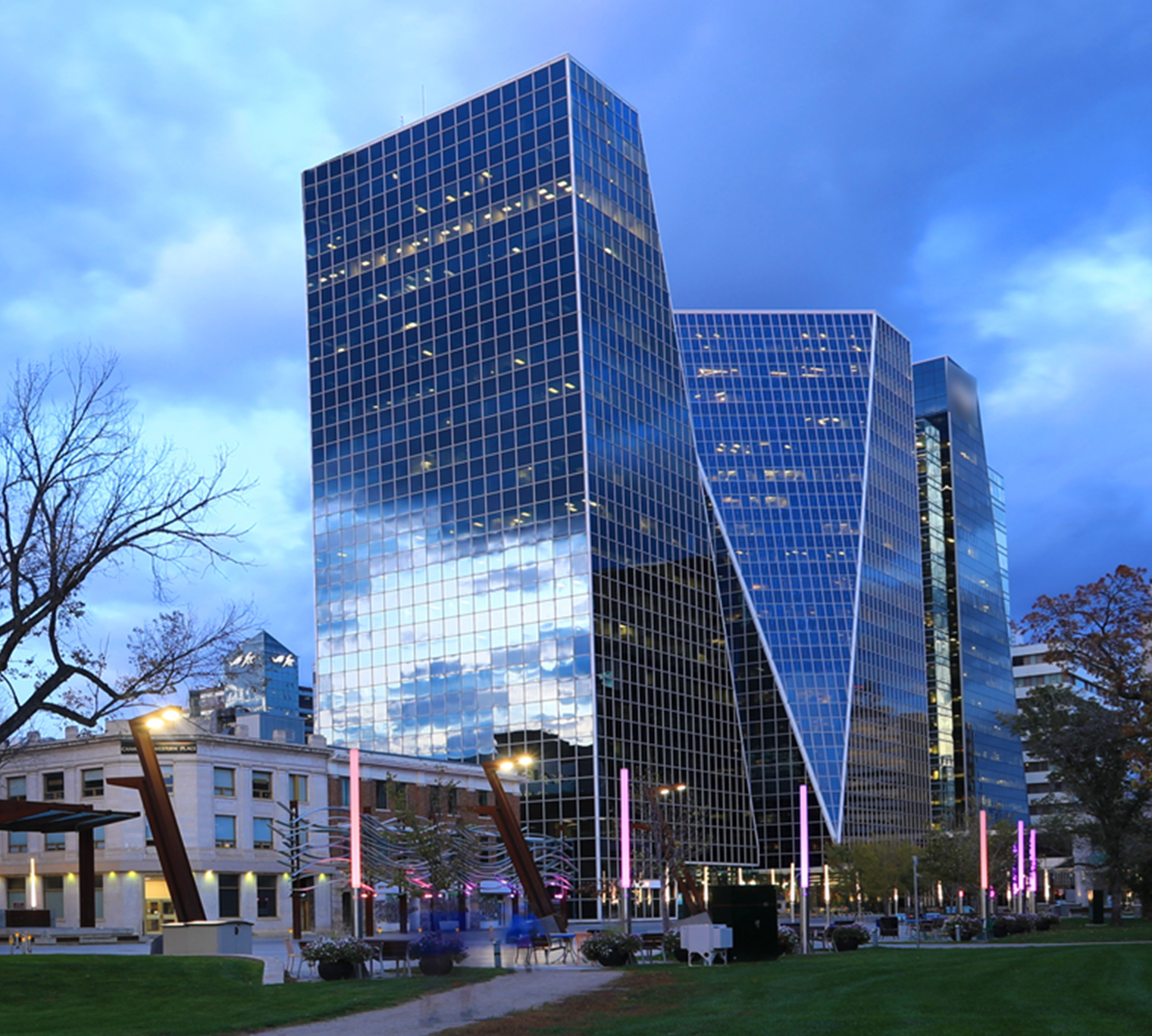 Downtown Regina, Canada at dusk