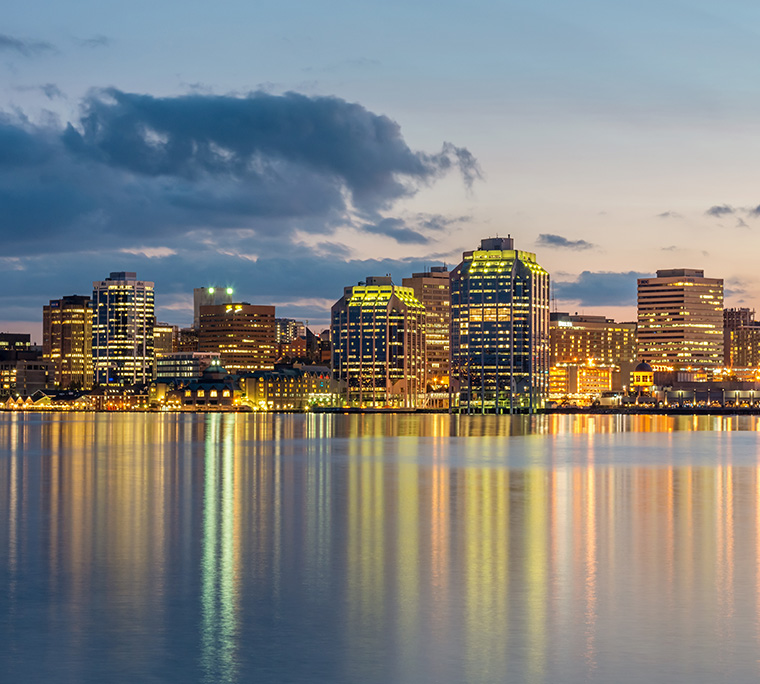 halifax skyline at dusk