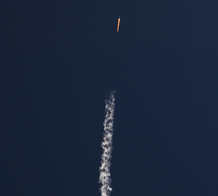 Rocket launching into space