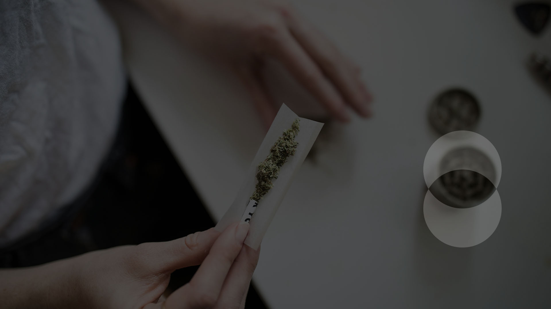 Person holding an unrolled joint