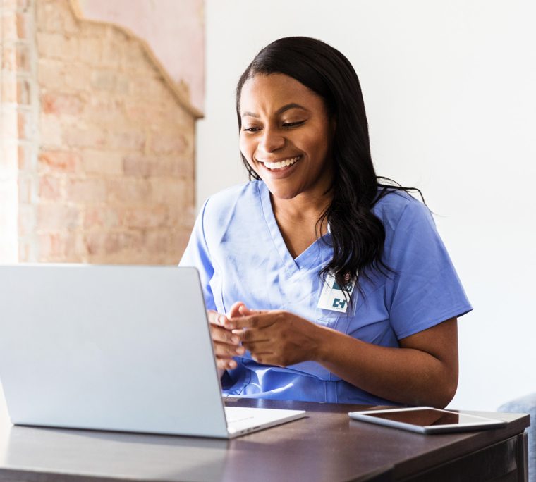 nurse, nurse on computer, nurse teaching