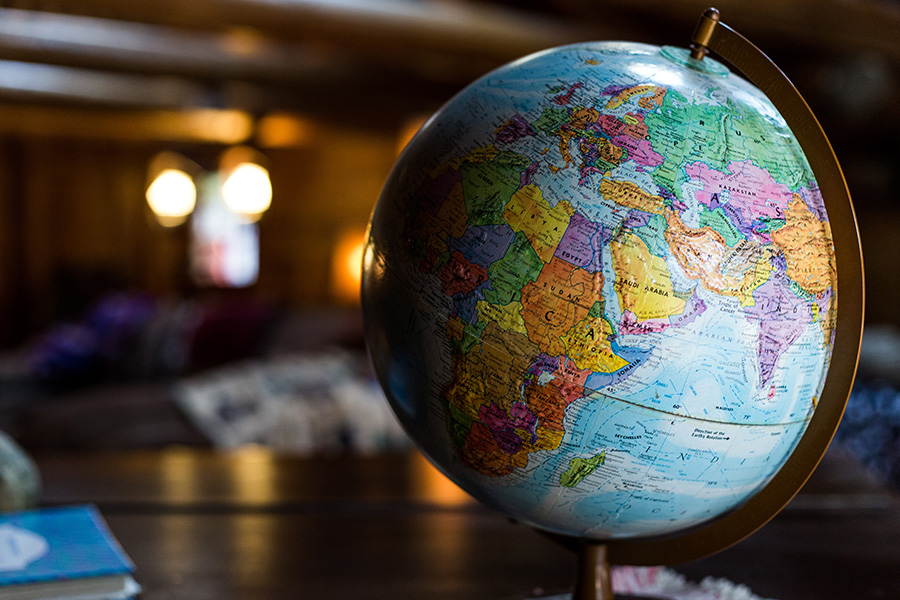 Globe on a desk