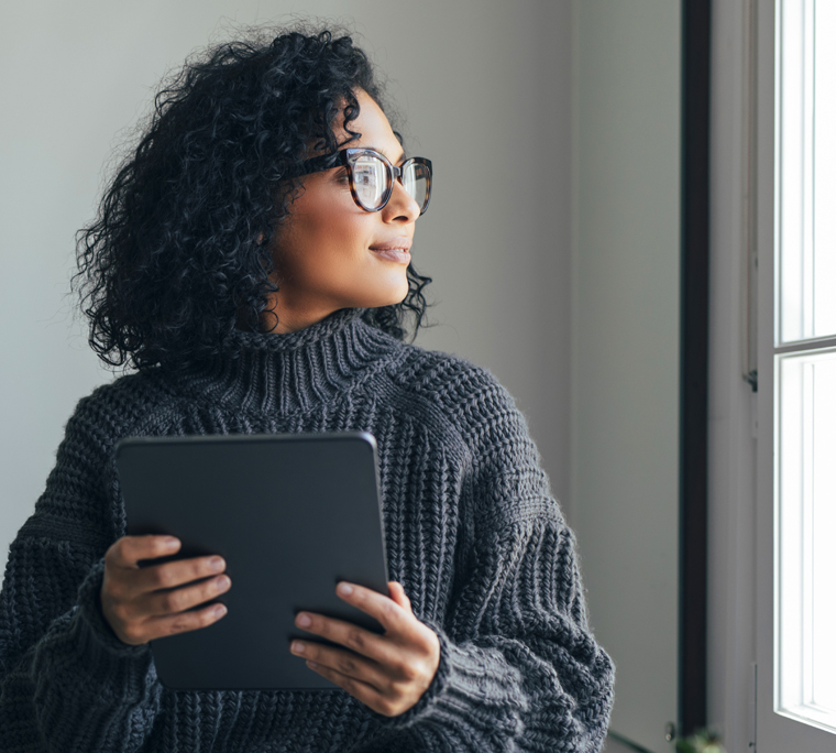 Looking up a glass office building