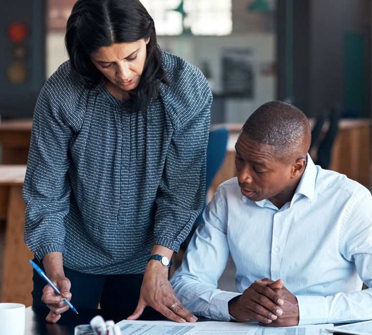 Looking up a glass office building