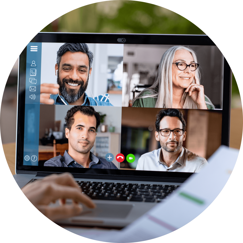 Business team meeting in video call