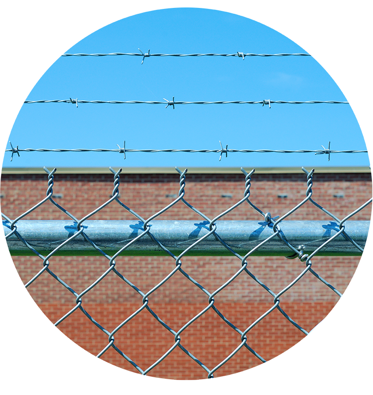 Iron metal fence barbed wire boundary security