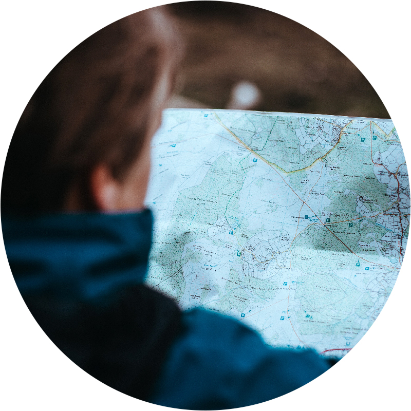 Person looking at map
