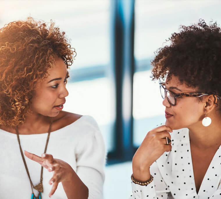 Two women having a conversation