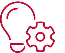 Light bulb and gear icon