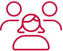 Group icon with woman leader