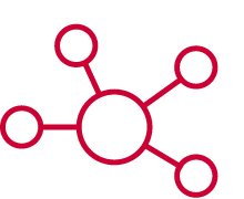 Icon of a series of circles radiating from a central circle