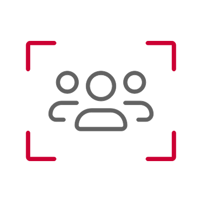 Icon of people in viewfinder