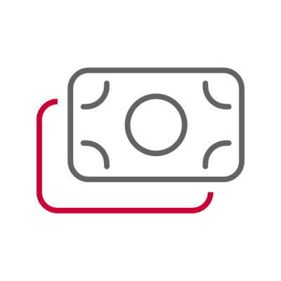 Icon of a stack of dollar bills