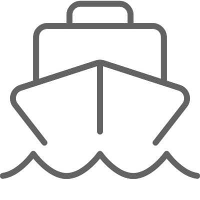 Icon of a container ship at sea