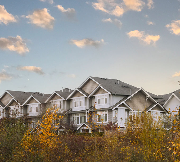 Row of residential houses