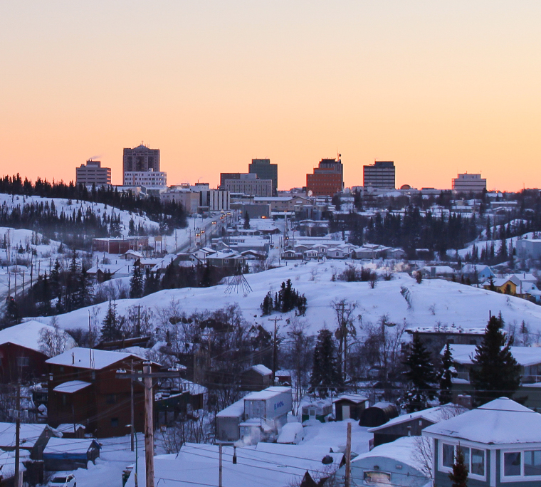 Snowy city in the North