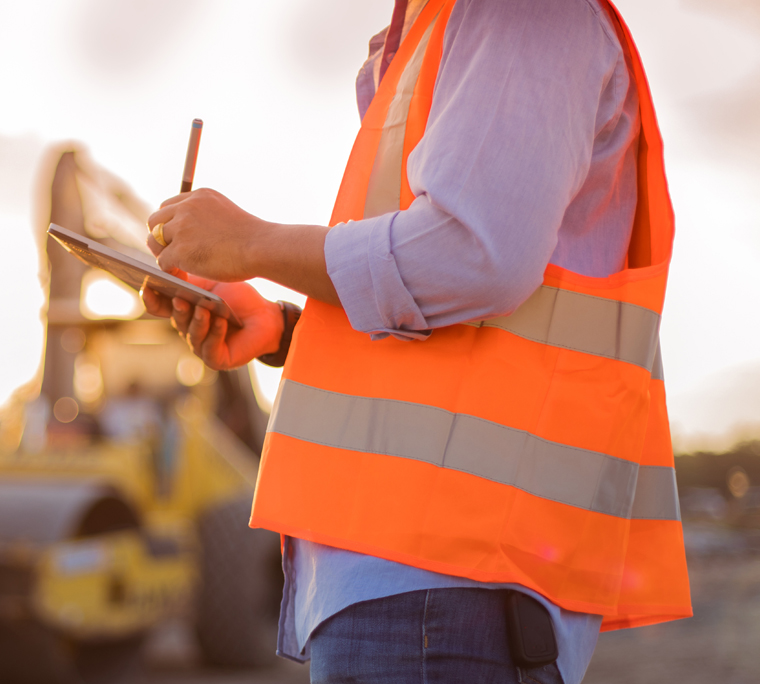 Engineer on work site
