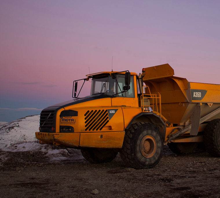 Construction truck in the North