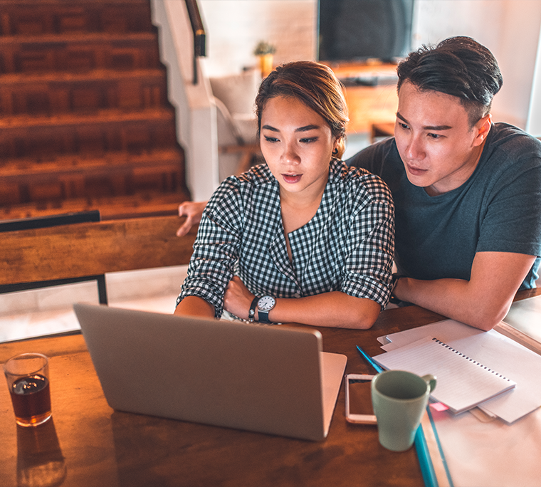 Looking up a glass office building