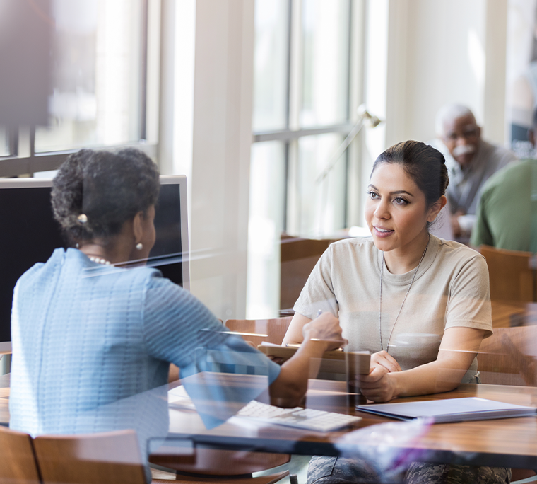 Looking up a glass office building