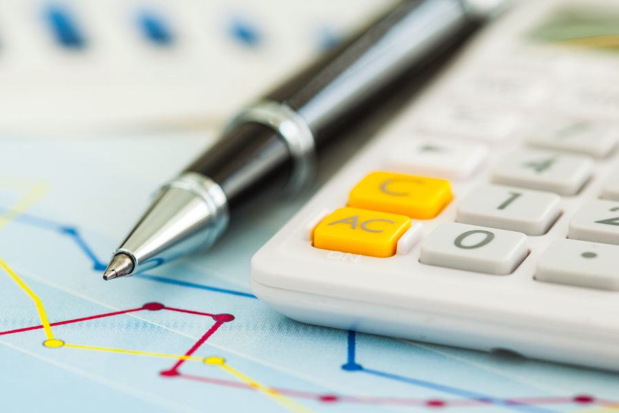 Pen, calculator, and chart