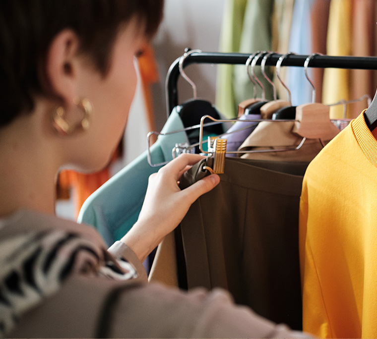 Woman shopping in a clothing boutique